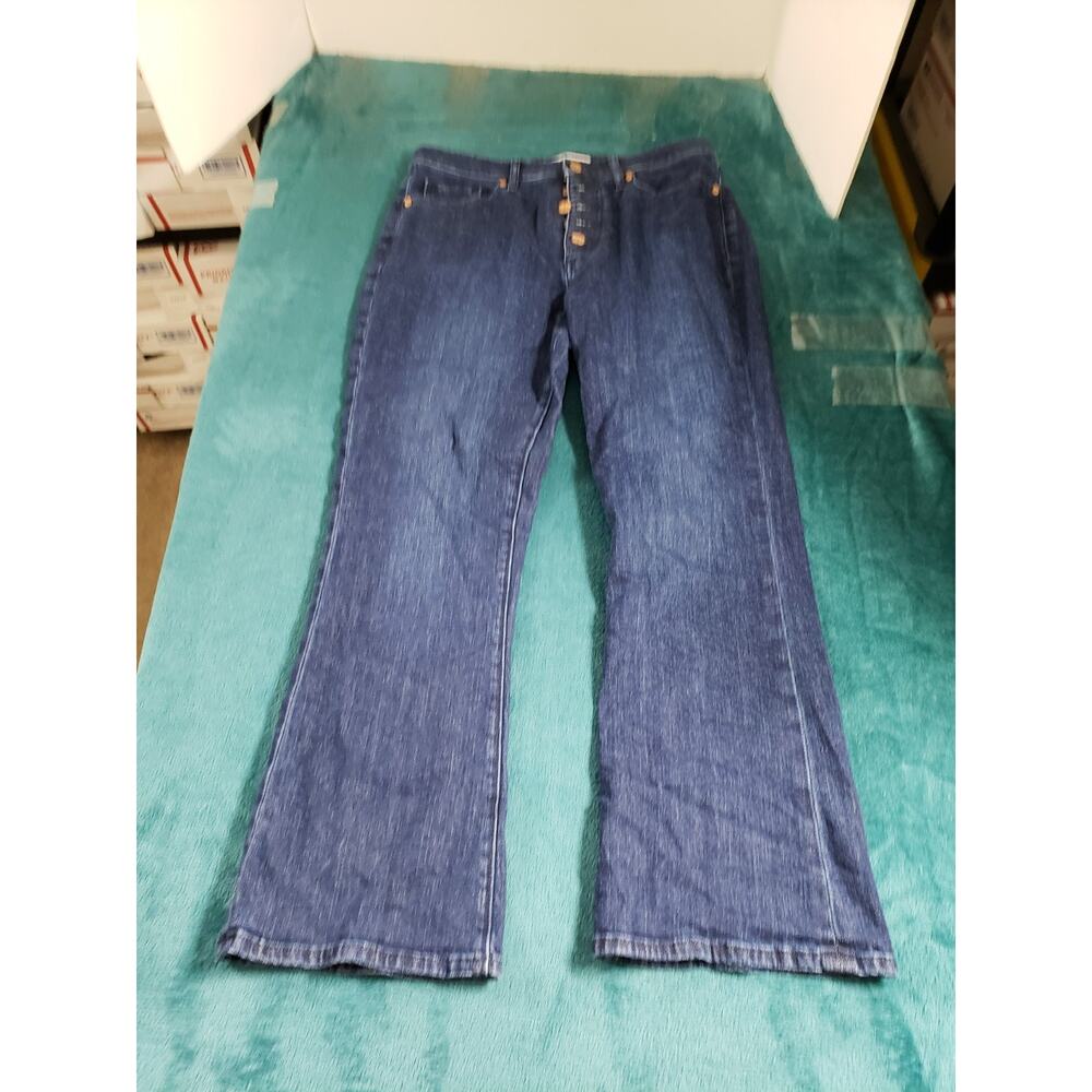 Loft Jeans Size 6 Womens Blue Stretch Denim Pants Ladies Mid Rise Kick Crop